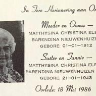 NIEUWENHUIZEN-Matthysina-Christina-Elena-Barendina-Nn-Ousie-1943-1986-F_99
