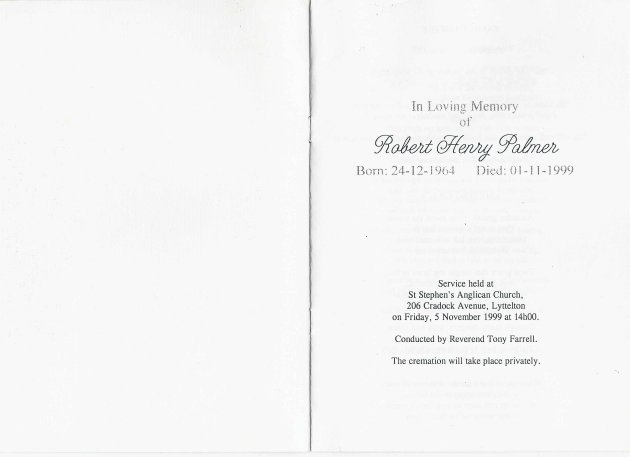 PALMER, Robert Henry 1964-1999