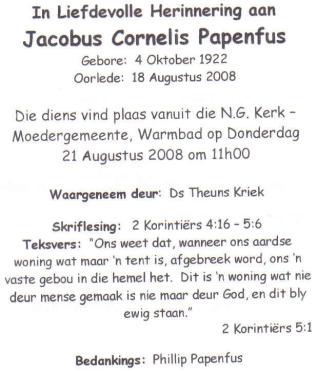 PAPENFUS-Jacobus-Cornelis-1922-2008-M