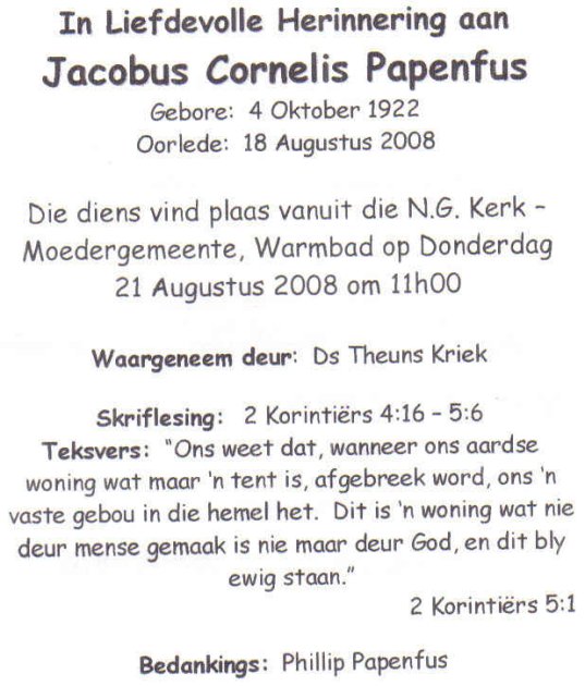 PAPENFUS, Jacobus Cornelis 1922-2008_1