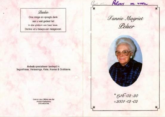PELSER-Magrita-Isabella-Nn-TannieMagriet-nee-Blignaut-1916-2001-F_1