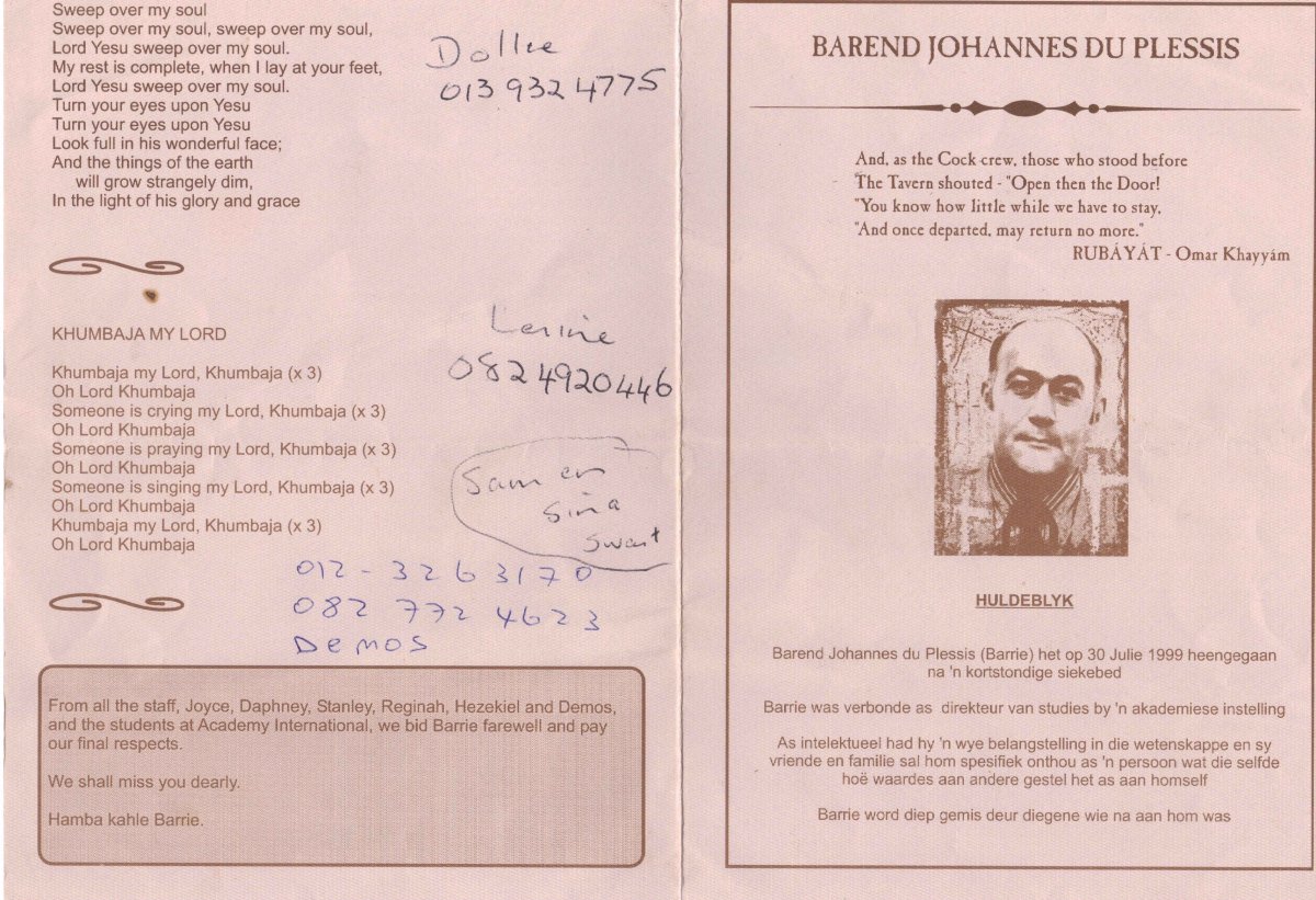 PLESSIS-DU-Barend-Johannes-Nn-Barrie-1932-1999-M_1
