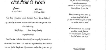PLESSIS-DU-Erica-Hasle-1928-2009-F