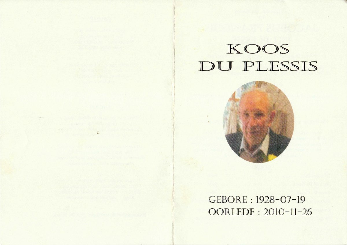 PLESSIS-DU-Jacobus-Francois-Nn-Koos-1928-2010-M-101