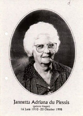 PLESSIS-DU-Jannetta-Adriana-Nn-Jannie-nee-Kruger-1910-1998-F_1