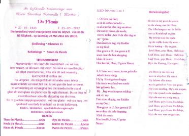 PLESSIS-DU-Maria-Dorothea-Petronella-Nn-Marthie-1923-2012-F