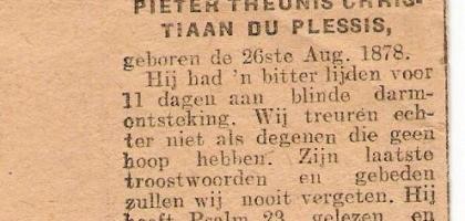 PLESSIS-DU-Pieter-Theunis-Christiaan-1878-1921-M