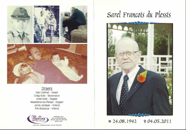 PLESSIS, Sarel Francois du 1942-2011_1