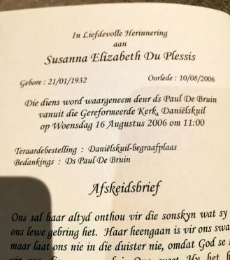 PLESSIS-DU-Susanna-Elizabeth-1932-2006-F