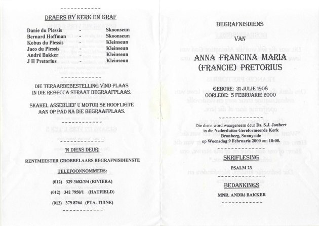 PRETORIUS, Anna Francina Maria 1908-2000_1