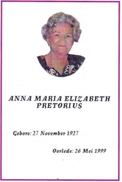 PRETORIUS, Anna Maria Elizabeth 1927-1999_1