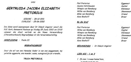 PRETORIUS-Gertruida-Jacoba-Elizabeth-Nn-Truia-née-Boshoff-1931-2002-F