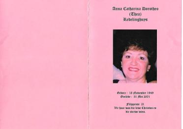 REDELINGHUYS-Anna-Catharina-Dorothea-Nn-Thea-1949-2001-F