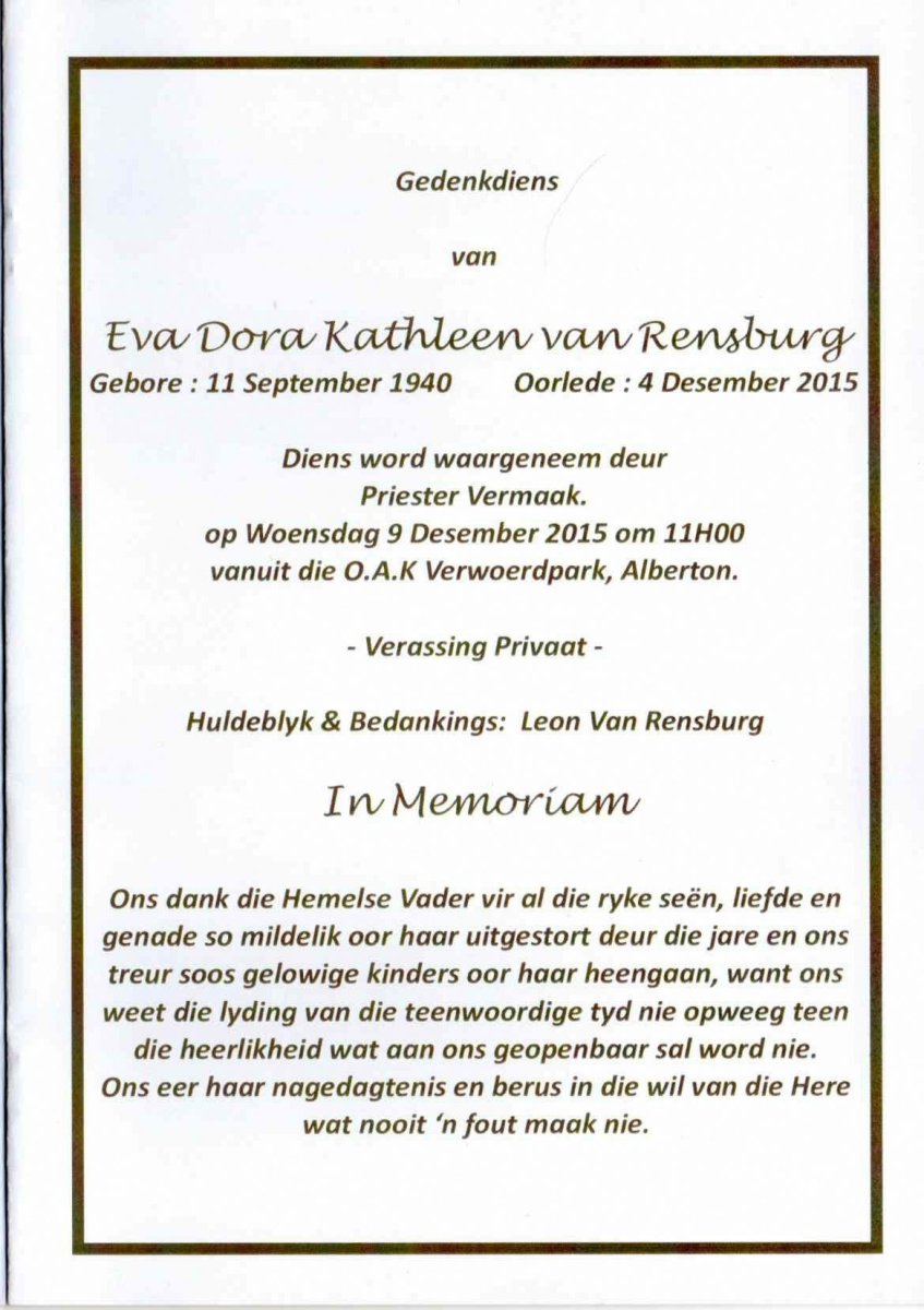 RENSBURG-VAN-Eva-Dora-Kathleen-Nn-Eva-1940-2015-F-2