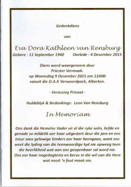 RENSBURG-VAN-Eva-Dora-Kathleen-Nn-Eva-1940-2015-F-2