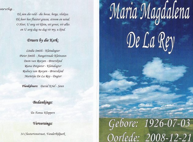 REY, Maria Magdalena de la 1926-2008_2