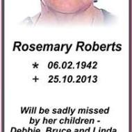 ROBERTS, Rosemary 1942-2013