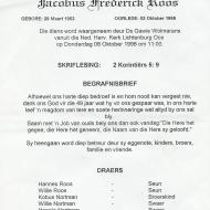 ROOS, Jacobus Frederick 1952-1998