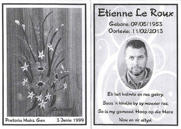 ROUX, Etienne le 1953-2013