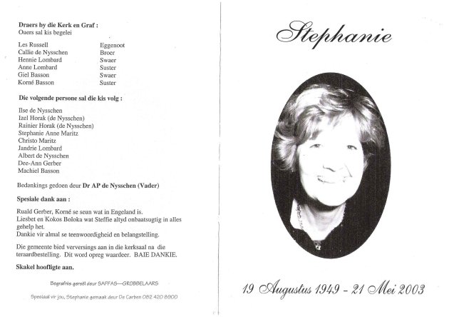 RUSSELL, Stephanie Anne Catharina nee DE NYSSCHEN 1949-2003_1