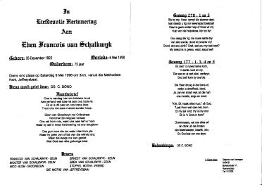 SCHALKWYK-VAN-Eben-Francois-1922-1998-M