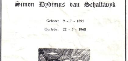 SCHALKWYK-VAN-Simon-Dydimus-1895-1968