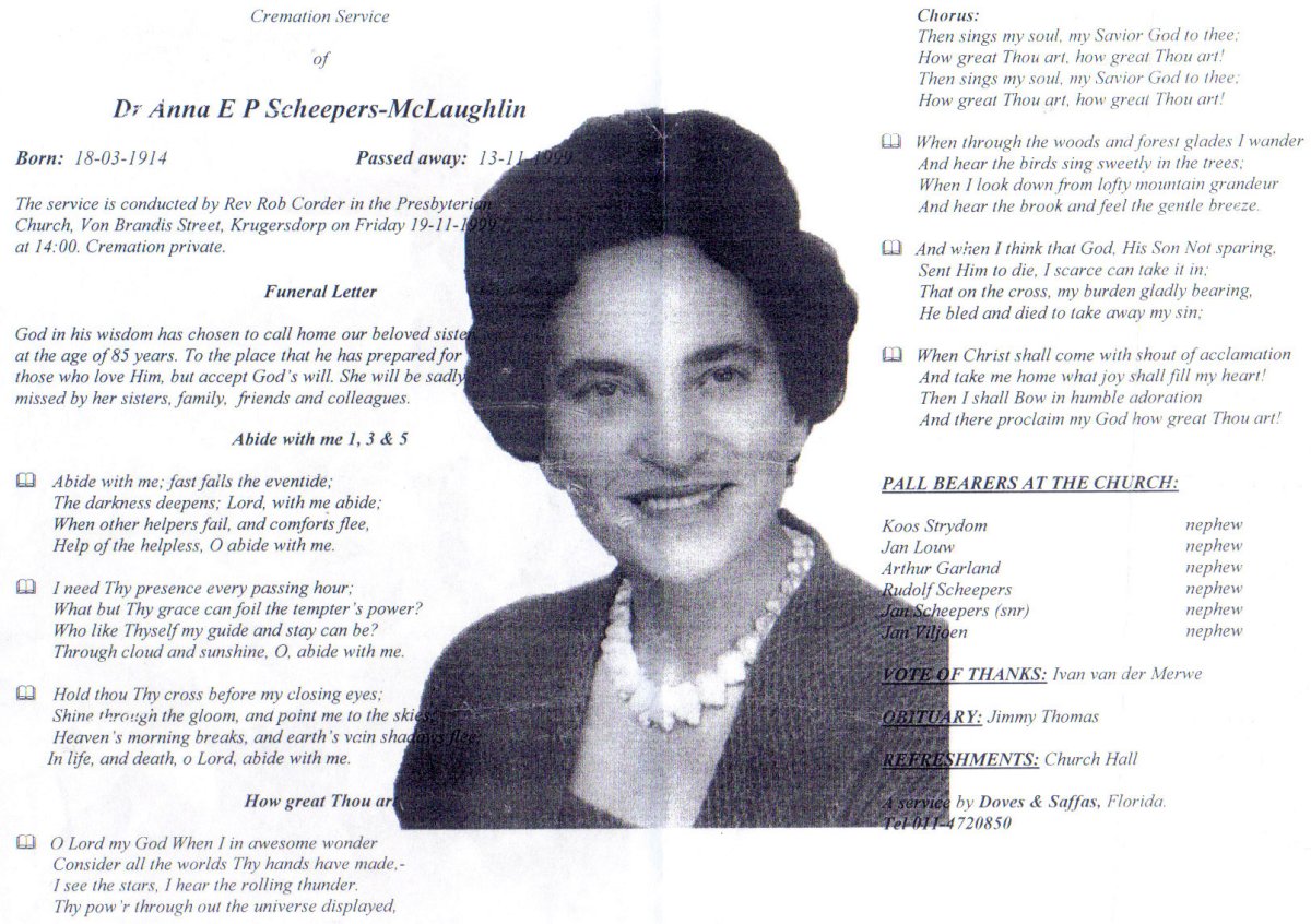 SCHEEPERS.McLAUGHLIN-Anna-Elizabeth-Prinsloo-nee-Scheepers-X-Venter-1914-1999-Dr.Sen-F_99