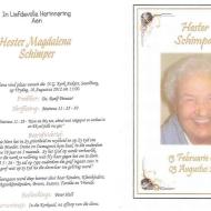 SCHIMPER, Hester Magdalena 1934-2012
