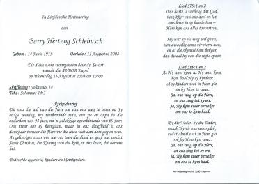 SCHLEBUSCH-Barry-Hertzog-1915-2008-M