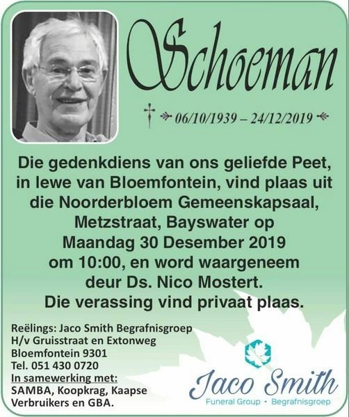 SCHOEMAN-Peet-1939-2019-M_1