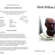 SCHOUTEN, Henk Willem 1957-2014