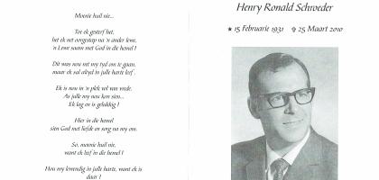 SCHROEDER-Henry-Ronald-Nn-Henty-1931-2010-M