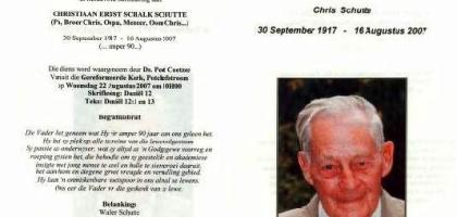 SCHUTTE-Christiaan-Ernst-Schalk-Nn-Chris-1917-2007-M