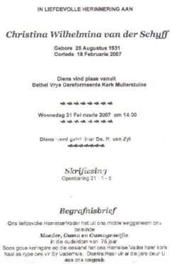 SCHYFF-VAN-DER-Christina-Wilhelmina-1931-2007-F