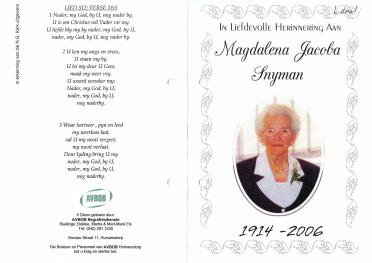 SNYMAN-Magdalena-Jacoba-1914-2006-F
