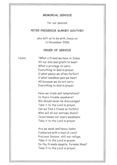 SOUTHEY, Peter Frederick Gurney 1926-2006_2