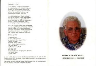 SPOEL-VAN-DER-Pieter-1931-2006-M