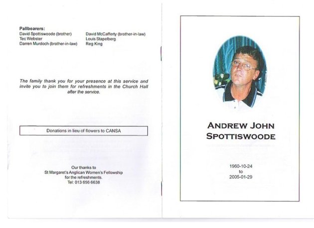 SPOTTISWOODE, Andrew John 1960-2005