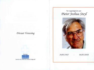 STEYL-Pieter-Joshua-1927-2010-M