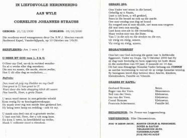 STRAUSS-Cornelius-Johannes-1930-2000-M