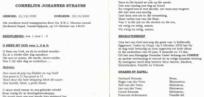 STRAUSS-Cornelius-Johannes-1930-2000