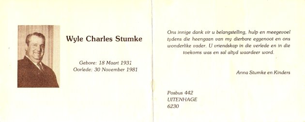 STUMKE, Charles 1931-1981