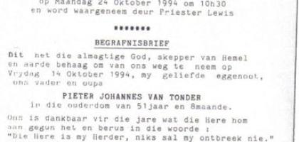 TONDER-VAN-Pieter-Johannes-1942-1994-M