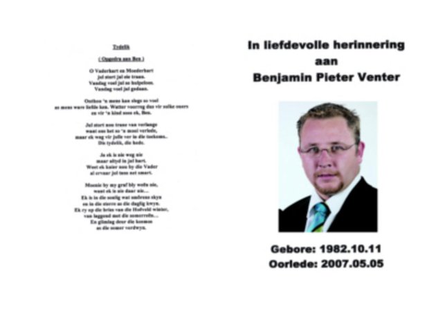 VENTER, Benjamin Pieter 1982-2007_1