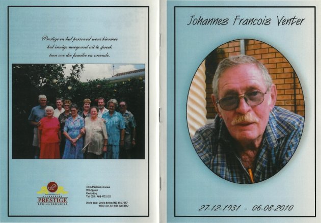 VENTER, Johannes Francois 1931-2010_1
