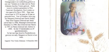 VENTER-Margaret-Elizabeth-Bartie-nee-HAMMAN-1901-2002
