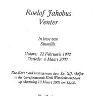 VENTER, Roelof Jacobus 1932-2003_1