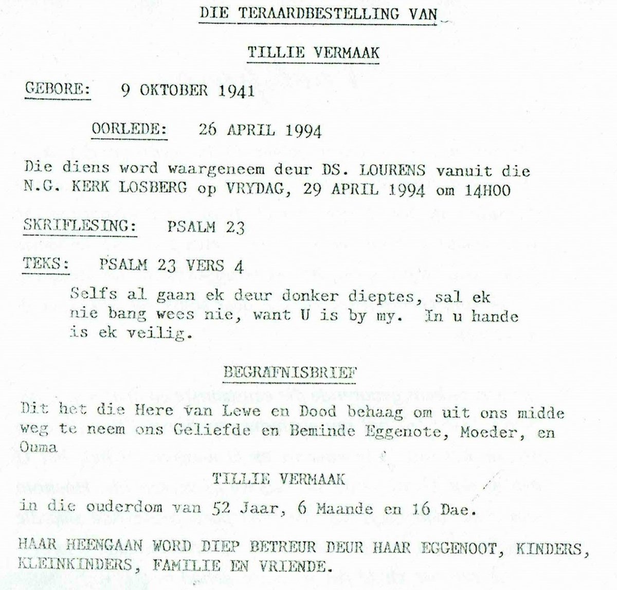 VERMAAK-Tillie-1941-1994-F-99