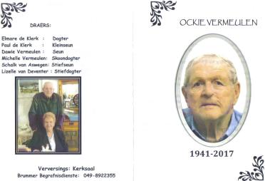 VERMEULEN-Ockert-Cornelius-Bruwer-Nn-Ockie-1941-2017-M