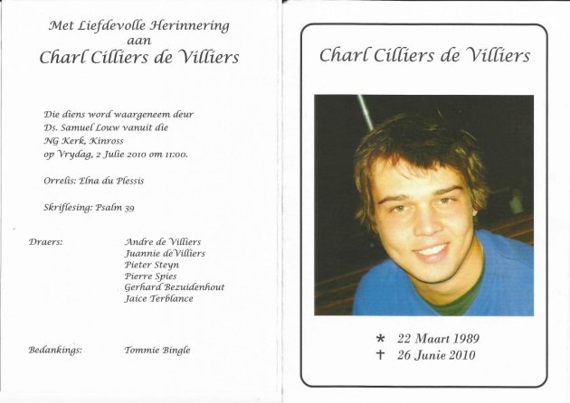 VILLIERS, Charl Cilliers de 1989-2010